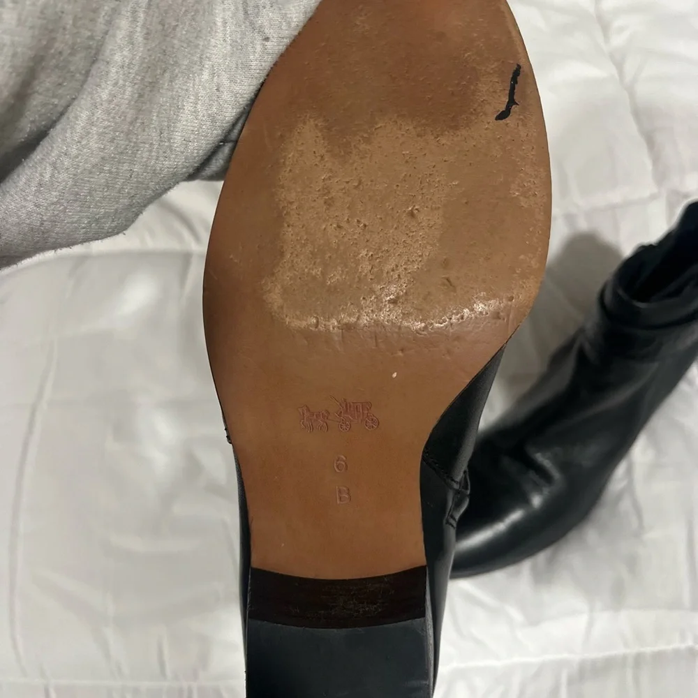 Coach Black Leather Ankle Boots - Picture 5 of 5